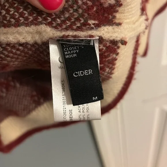 Cider Cherry Patterned Cream Sweater - Picture 2 of 5